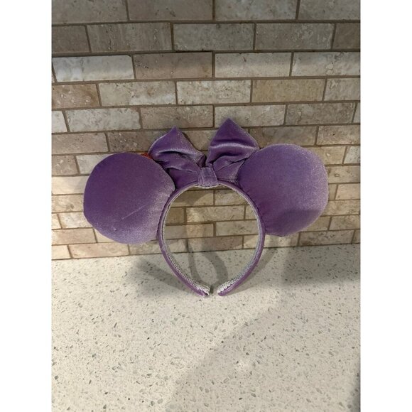 Floral Purple Minnie Ears Plush‎ Mickey Ears Velvet Flower Minnie Ears - Picture 2 of 4